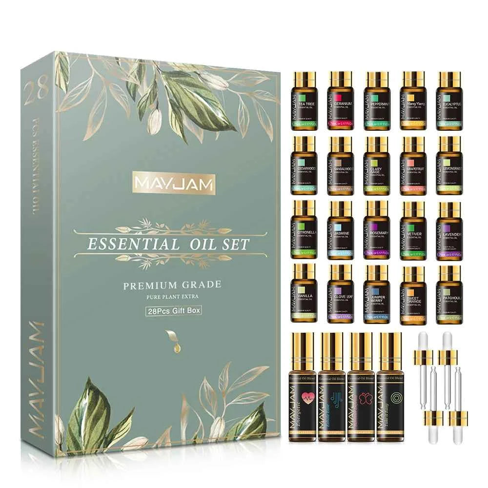28 Bottle Master Aromatherapy Suite – 100% Pure Botanical Library with Targeted Synergy Blends