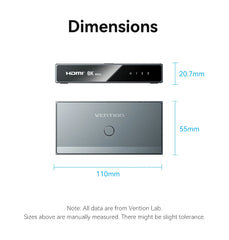 8K@60Hz / 4K@120Hz HDMI 2.1 Switch 3-in-1-out – For Xbox, PS5/4/3, Set-Top Boxes & Blu-ray