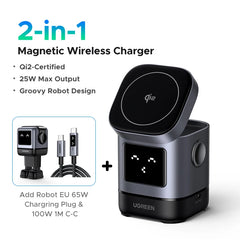 Qi2 15W Magnetic Wireless Charging Stand | USB-C Cable for iPhone 16 17 Pro Max MagSafe Fast Charger