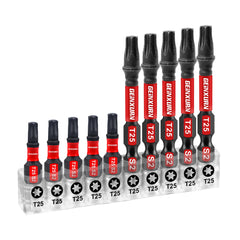 1"/2" Impact Magnetic Torx Screwdriver Bit Set – T20/T25 S2 Alloy Steel with Storage Organizer
