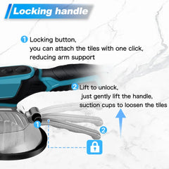 Cordless 8 Speed Tile Tiling Machine - 18,000 RPM High Frequency Vibration Leveling Tool Compatible With Makita 18V Battery
