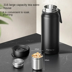 Thermos Bottle With Magnetic Tea Infuser For Travelers by Snagg A Mug
