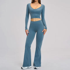 Women's 2-Piece Fitness Tracksuit | Seamless Sports Bra & High Waist Leggings Yoga Gym Set