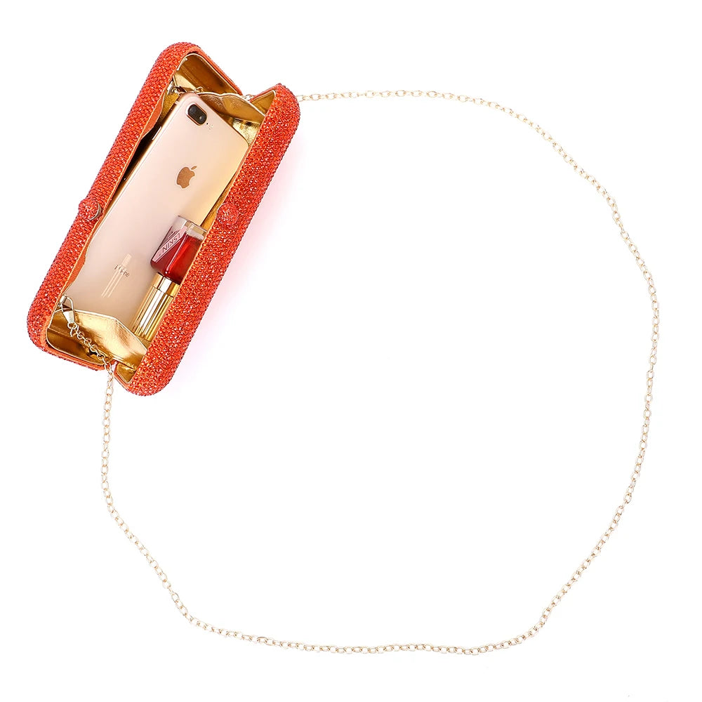 Italy-Inspired Crystal Diamond Evening Clutch by Snagg It Purses
