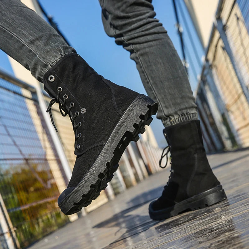 Men’s Fashion Canvas High-Top Sneakers by Snagg A Shoes