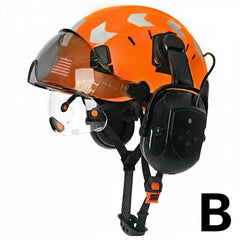 Safety Helmet With Bluetooth Earmuffs Double Visors Reflective Stickers by Snagg A Safety Helmet