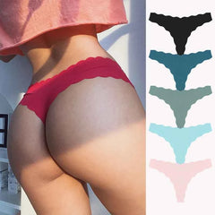 Seamless Sport Thong Panties 5-Pack | Low Rise V-String Invisible Comfortable Women's Underwear