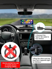 Dual Lens Car DVR with Wireless CarPlay by Snagg A Car DVR