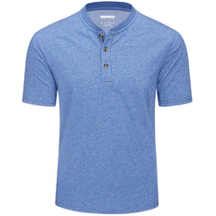 Men's Cotton Blend Henley | Soft 3-Button Summer Fashion Tee