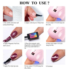 Professional 9 Piece Autumn Magnetic Purple Gel Collection – HEMA & TPO Free Reflective Nail Art System