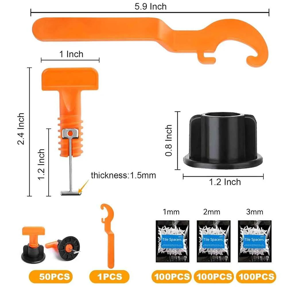 Tile Leveling System Kit Spacers | Floor & Wall Leveler Locator Positioning Set for Tiles Installation