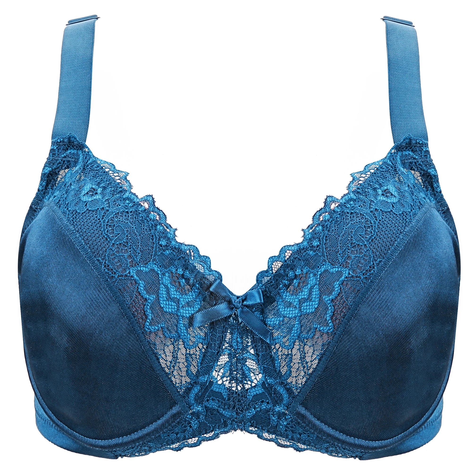 Plus Size Floral Lace Minimizer Bra | Underwire Full Coverage Non-Padded Everyday