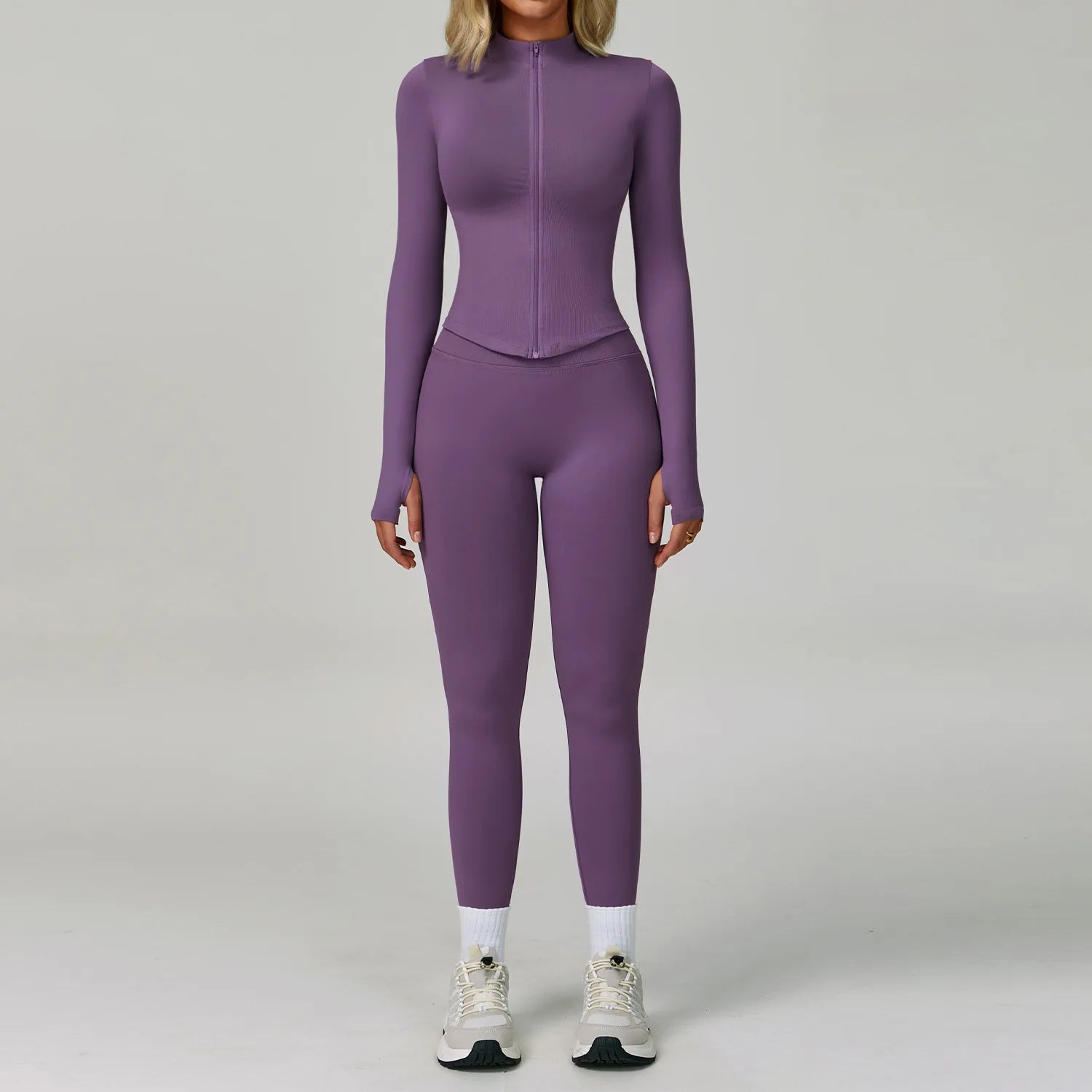 Women's 2/3-Piece Seamless Yoga Set | Gym Workout Suit Fitness Bra Crop Top Long Sleeve Leggings