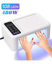 Ultra High Power 480W Professional UV/LED Nail Station – 108 LED Beads & Skin Whitening Red Light Mode