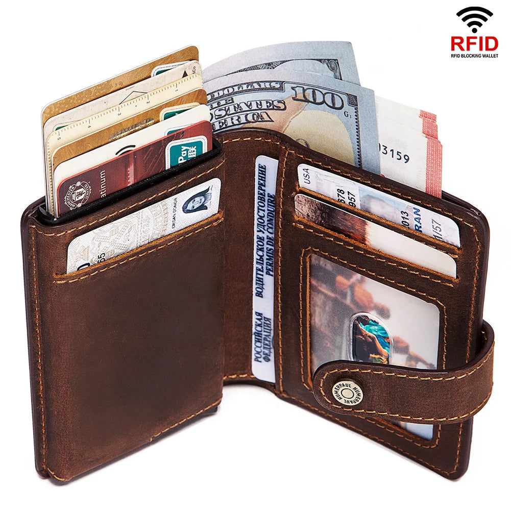Leather RFID Pop-Up Wallet by Snagg It Wallet