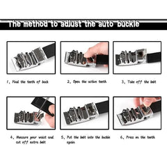 Luxury Men’s Automatic Leather Belt — Genuine Leather Adjustable Strap (110–130cm)