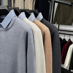Men’s "Fake Two-Piece" Thermal Pullover | Winter Thickened Fleece-Lined Top