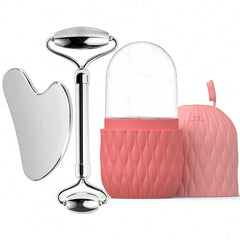 Ice Face Roller & Stainless Steel Gua Sha Tool Set