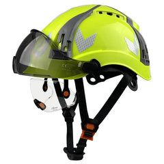 Vented construction safety helmet with double visors and reflective stickers – image 10