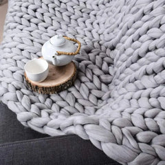 Knit Blanket Handmade Wool Throw by Snagg A Throw