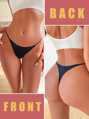 Seamless Thong Panties 6-Pack | Invisible Thin Strap Low Waist High Stretch Women's Underwear