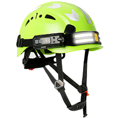 Construction safety helmet with headlamp and reflective stickers – image 18