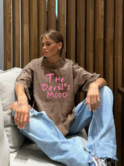The Devils Mood Print Womans Streetwear T-Shirt