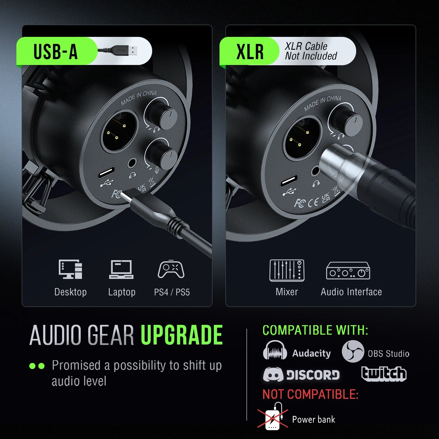 USB/XLR Dynamic Microphone – Studio Mic with Shock Mount by Snagg A Microphone