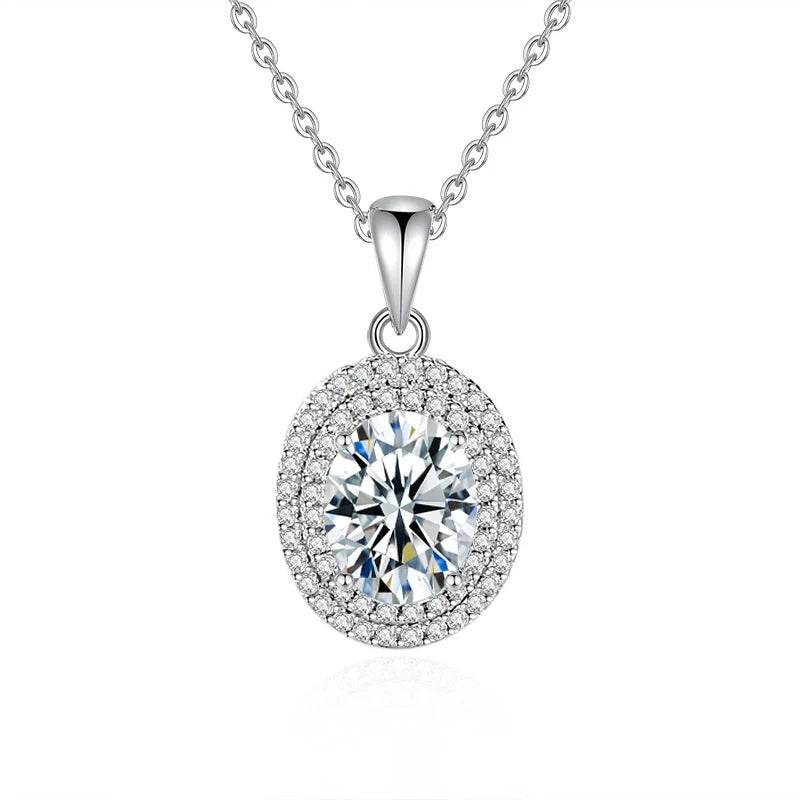 2ct Elliptical Moissanite Ring & Necklace Set - SnaggIt