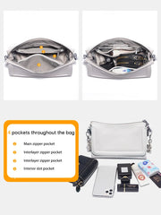 Soft Leather Acrylic Chain Handbag – Luxury Small Top-Handle Underarm & Crossbody Shoulder Bag for Women