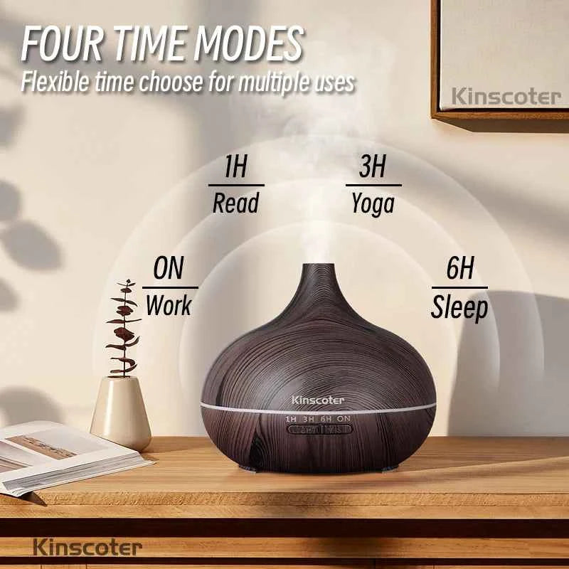 500ml Wood Grain Ultrasonic Aroma Diffuser & Humidifier