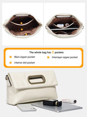 Vintage Genuine Leather Crossbody Handbag – Large Capacity Designer Shoulder Bag for Women, All Seasons
