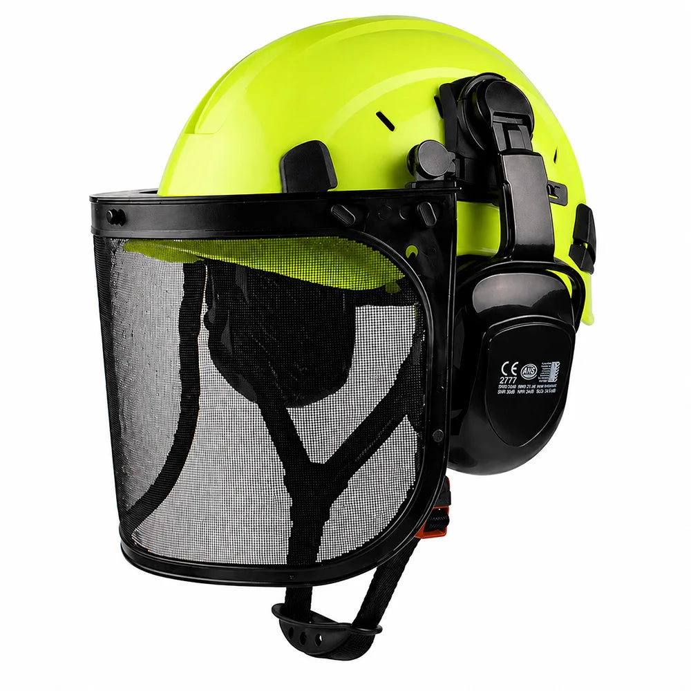 Forestry safety helmet kit with mesh face shield and earmuffs – image 8