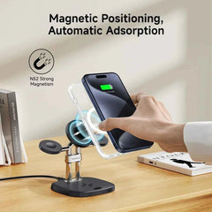 Apple 3-in-1 Magnetic Wireless Charger Stand | iPhone 17 16 15 Apple Watch 11 10 Ultra AirPods
