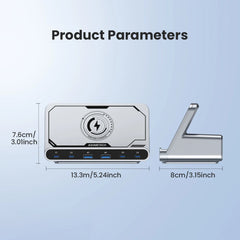 160W GaN 7-in-1 USB Charging Station | Wireless + 65W 45W PPS PD Fast Charger MacBook iPad iPhone Samsung