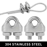 Stainless Steel 304 U-Shaped Cable Clips M2–M10 | Wire Rope Clamp Metal Clip Rigging Hardware