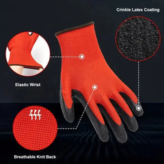 30 Pair Pleated Latex Coated Gloves by Snagg A Gloves