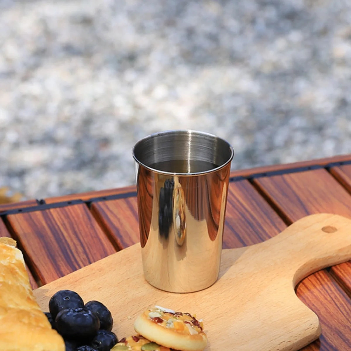 Ouhoe Stainless Camping Cups Four Pcs Nestable Mugs Outdoors by Snagg A Mug