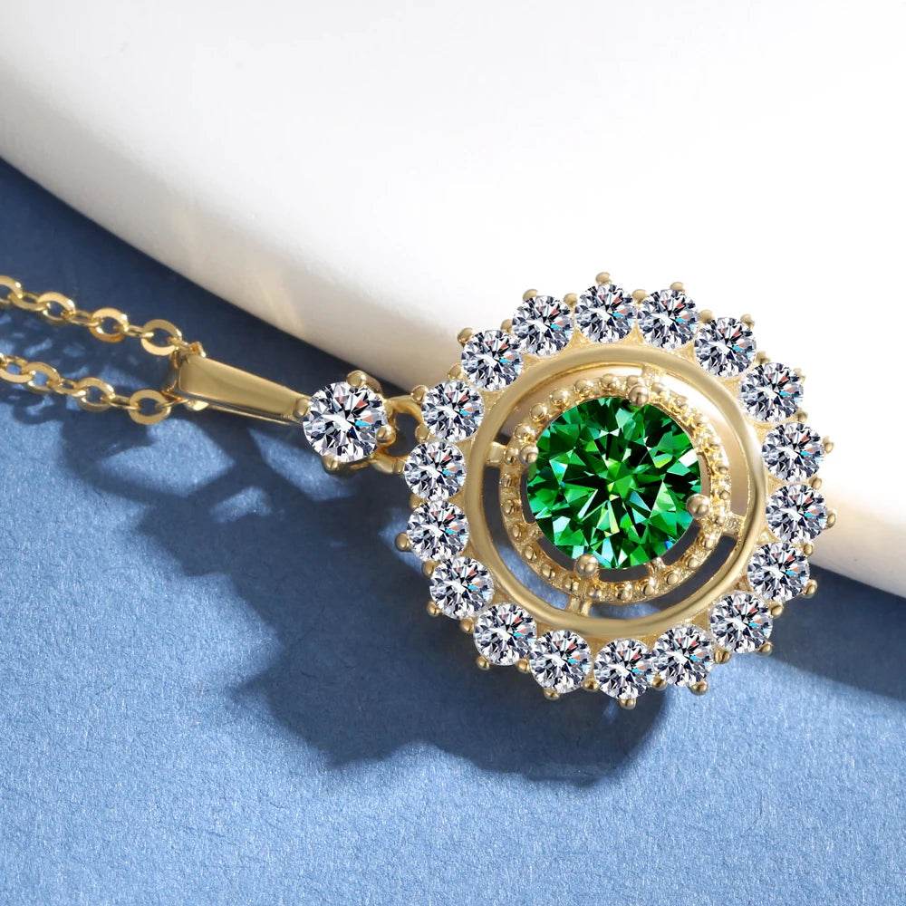 1ct Green Moissanite Pendant Necklace - SnaggIt