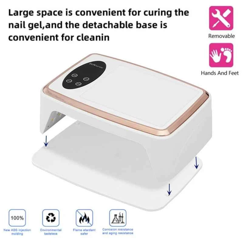 Professional 90 LED High-Density UV/LED Nail Lamp – Full Coverage Smart Curing Station