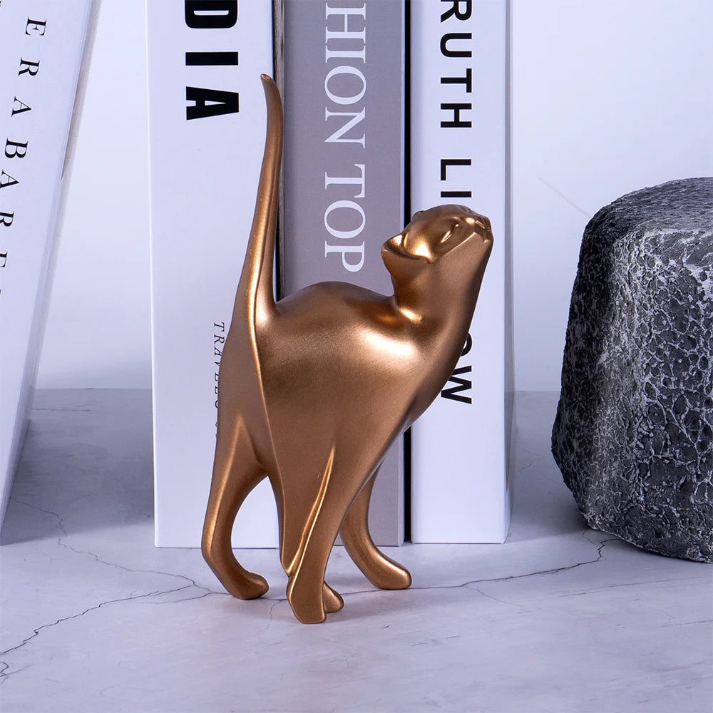 Golden Cat Couple Figurines by Snagg A Sculpture