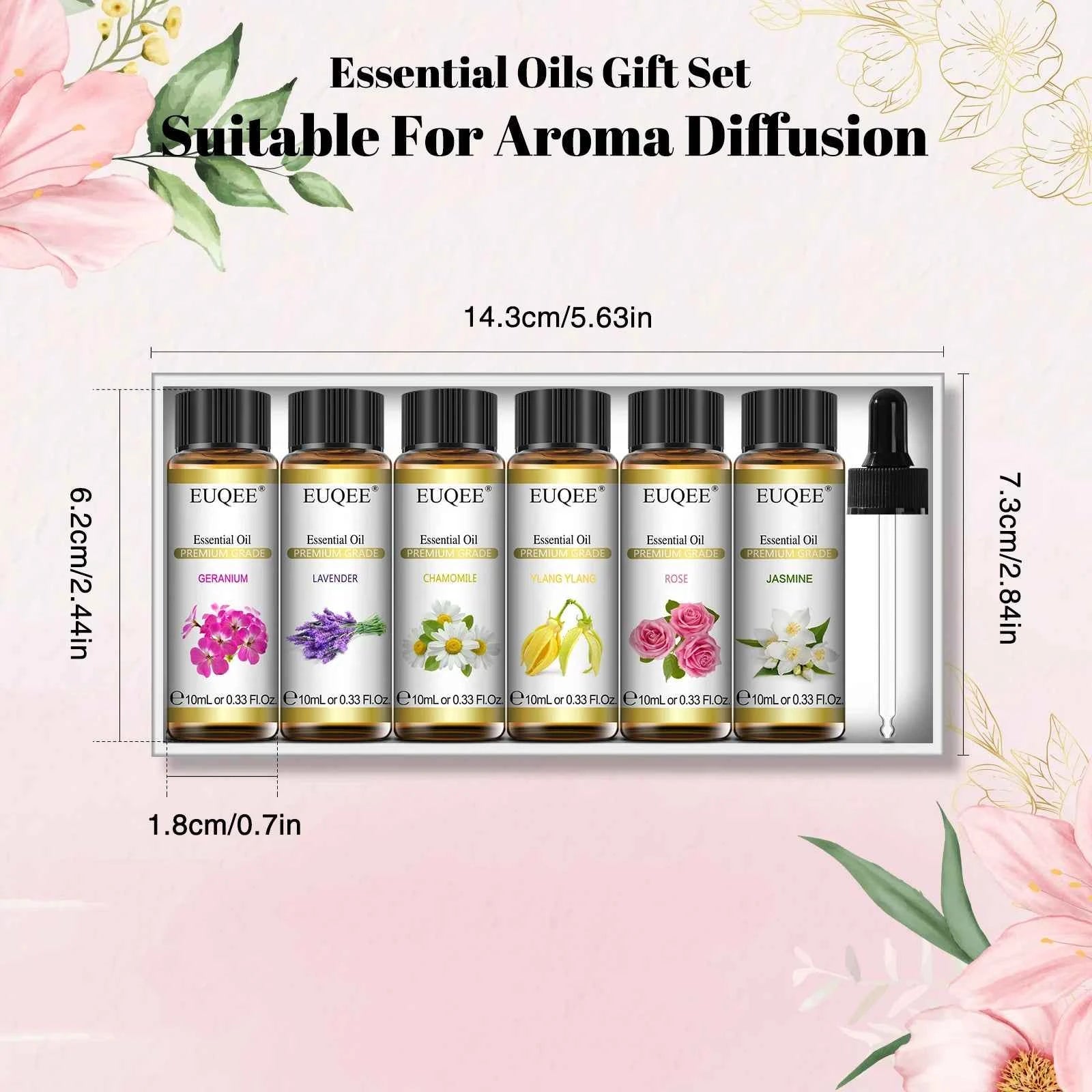 6 Piece Essential Oil Collection – 100% Pure Natural Aromatherapy Set for Diffusion & DIY Wellness