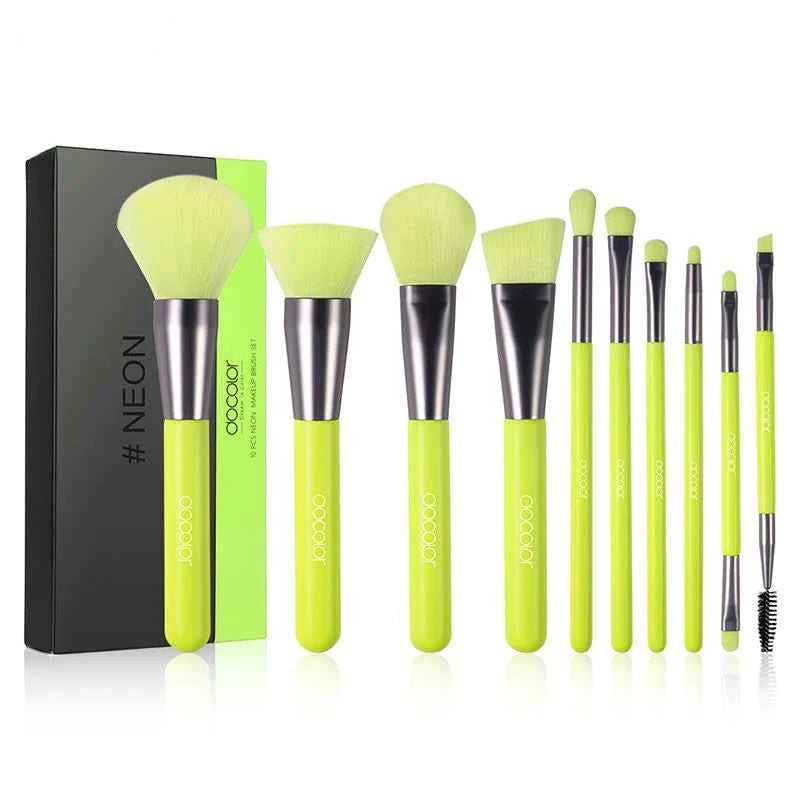 Professional Neon Green Master Series – High-Visibility Precision Makeup Brush Collection