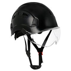 Vented construction safety helmet with built-in visor – image 43
