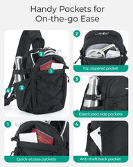 3-in-1 Sling Crossbody Backpack – Small Casual Travel & Sport Chest Shoulder Daypack (Below 20L)