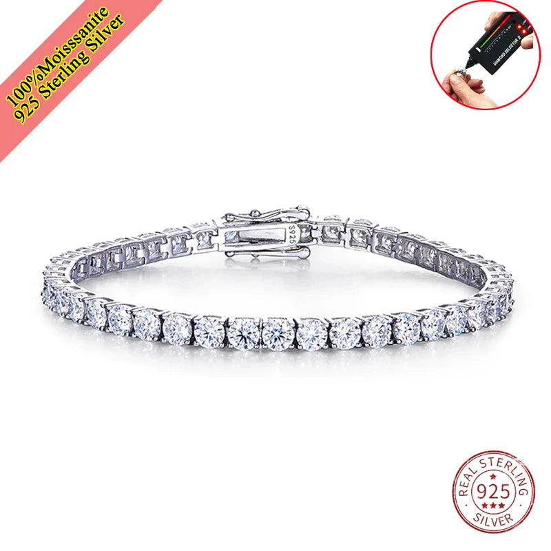3.0mm D Color VVS1 Moissanite Tennis Bracelet - Bracelets