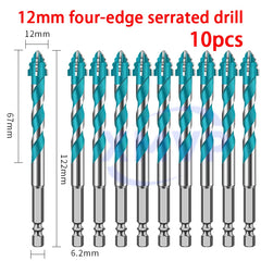 Four-edge serrated eccentric drill bit, high-hardness tile drilling, concrete Nemesis, super-hard special electric drill