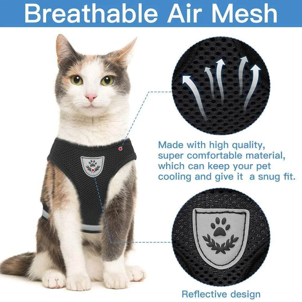 Breathable Escape-Proof Cat Harness & Leash Set - SnaggIt