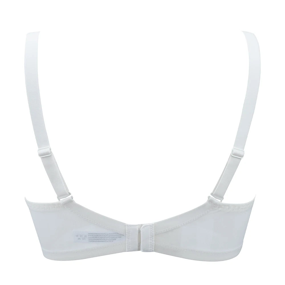 Plus Size T-Shirt Bra | Full Coverage Mesh Plunge Push Up Lightly Lined