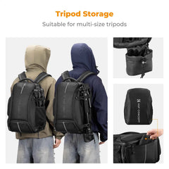 25L Waterproof Camera Backpack with Tripod Strap & Rain Cover – 15" Laptop